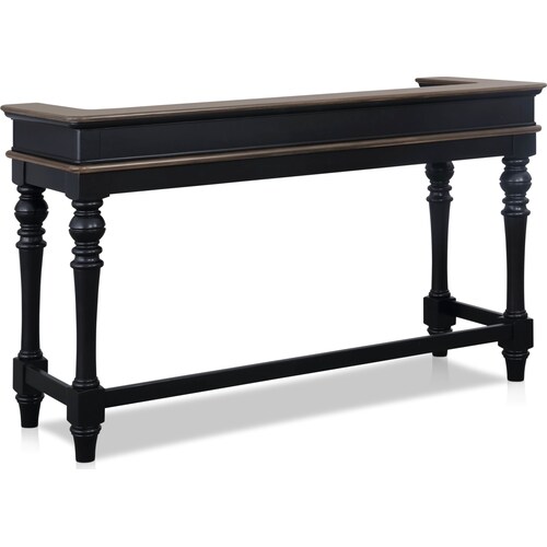 Charleston Console Table and 2 Stools - Blac