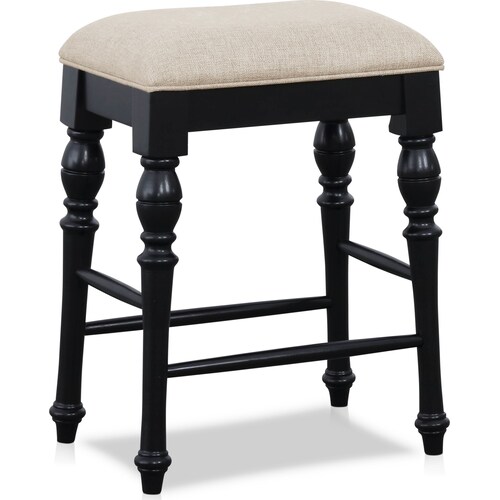 Charleston Console Table and 2 Stools - Blac