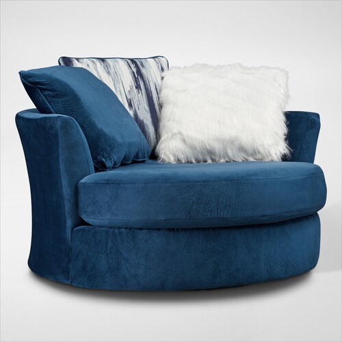 Cordelle Sofa, Loveseat and Swivel Chair - Blu