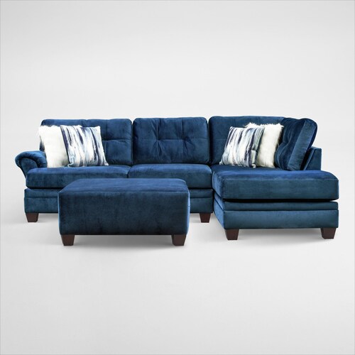 Cordelle 2-Piece Sectional with Left-Facing Chaise and Ottoman - Blu 10 Cordelle 2-Piece Sectional with Left-Facing Chaise and Ottoman - Blu