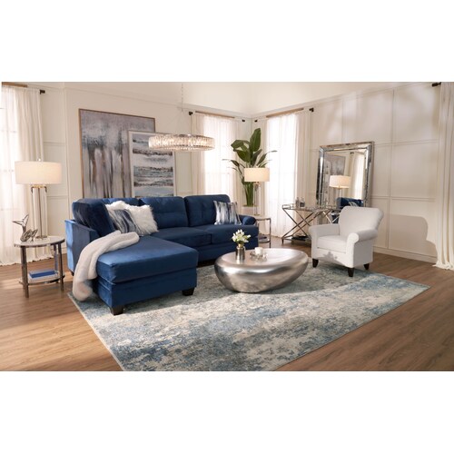 Cordelle 2-Piece Sectional with Left-Facing Chaise and Ottoman - Blu