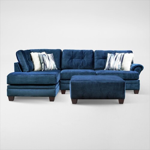 Cordelle 2-Piece Sectional with Left-Facing Chaise and Ottoman - Blu 3 Cordelle 2-Piece Sectional with Left-Facing Chaise and Ottoman - Blu