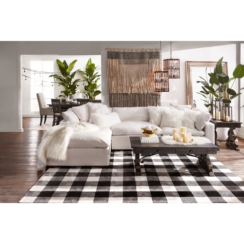 Plush Feathered Comfort 3-Piece Sofa and Ottoman - Anders Ivor