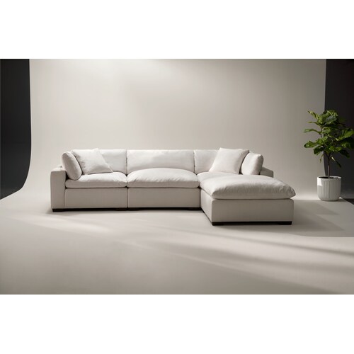 Plush Feathered Comfort 3-Piece Sofa and Ottoman - Anders Ivor