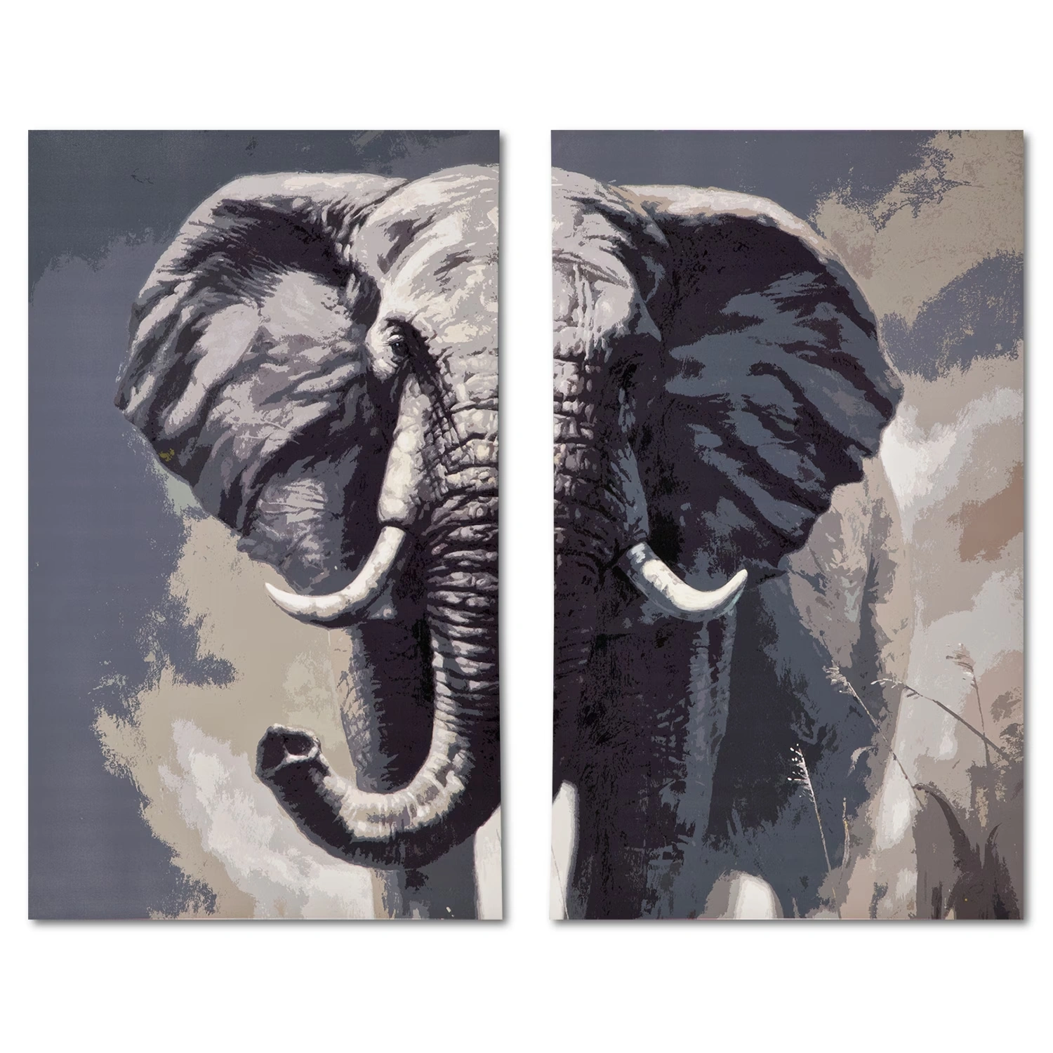 Elephant 2-Piece 52 x 32 Wall Art Se