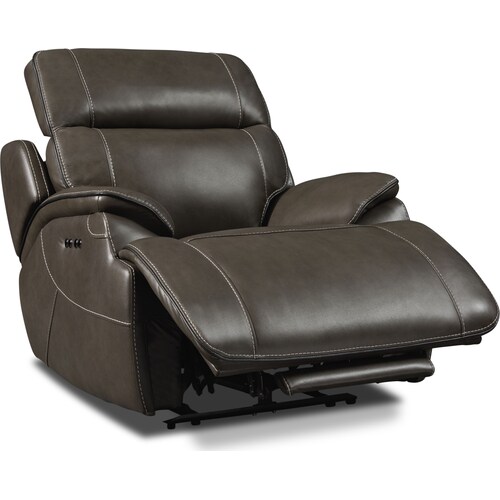 Devon Dual-Power Recliner - Charcoa