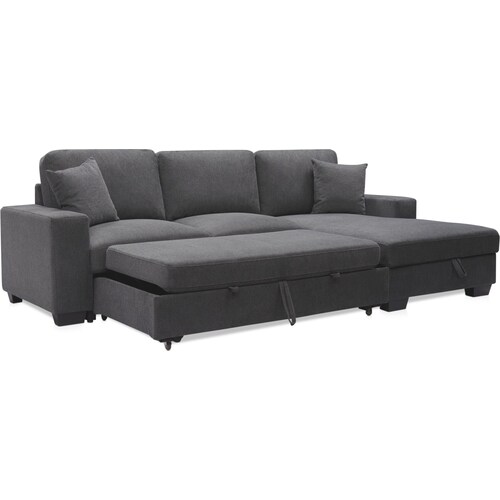 Milo 2-Piece Sleeper Sectional with Right-Facing Chaise - Charcoa