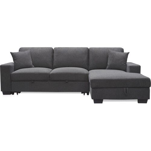 Milo 2-Piece Sleeper Sectional with Right-Facing Chaise - Charcoa