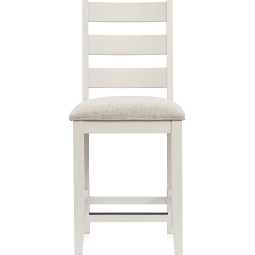 Maxwell Upholstered Counter-Height Stool - Gray - Wood Leg