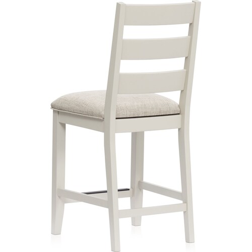 Maxwell Upholstered Counter-Height Stool - Gray - Wood Leg 3 Maxwell Upholstered Counter-Height Stool - Gray - Wood Leg