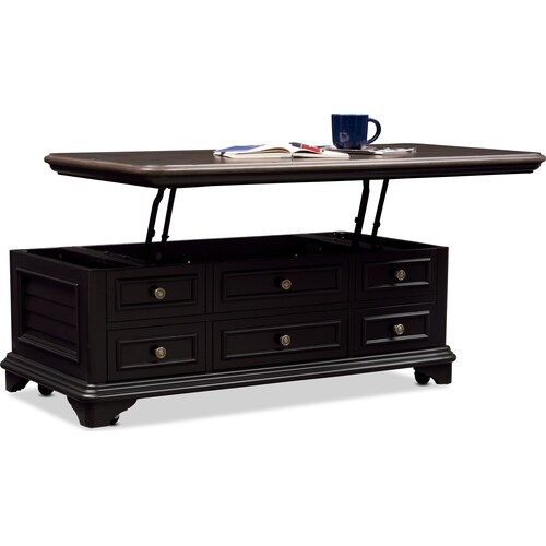 Charleston Lift-Top Coffee Table - Blac