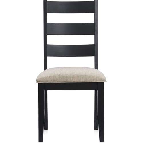 Maxwell Upholstered Dining Chair - Black - Wood Leg