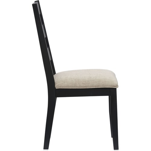 Maxwell Upholstered Dining Chair - Black - Wood Leg