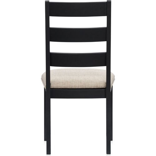 Maxwell Upholstered Dining Chair - Black - Wood Leg