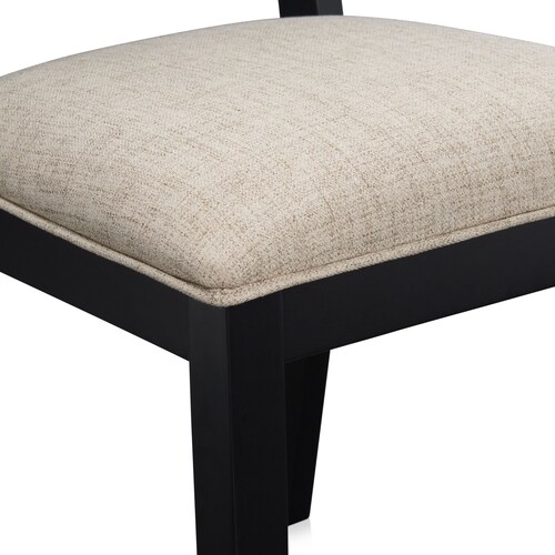 Maxwell Upholstered Dining Chair - Black - Wood Leg