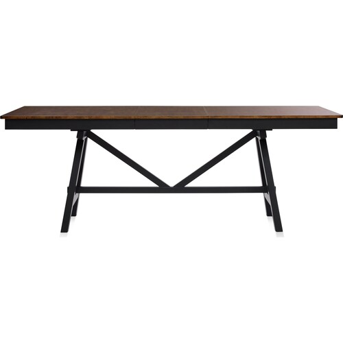 Maxwell Solid Wood Trestle Extendable Dining Table - Blac