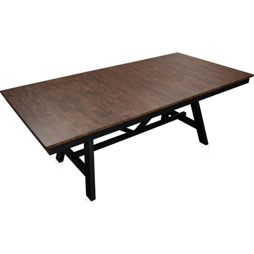 Maxwell Solid Wood Trestle Extendable Dining Table - Blac