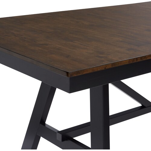 Maxwell Solid Wood Trestle Extendable Dining Table - Blac 5 Maxwell Solid Wood Trestle Extendable Dining Table - Blac