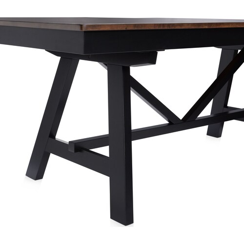 Maxwell Solid Wood Trestle Extendable Dining Table - Blac 6 Maxwell Solid Wood Trestle Extendable Dining Table - Blac