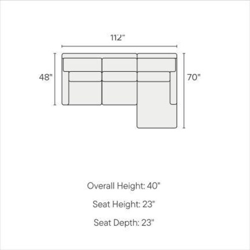 Winston Foam Comfort 2-Piece Sectional with Right-Facing Chaise - Mason Porcelai 4 Winston Foam Comfort 2-Piece Sectional with Right-Facing Chaise - Mason Porcelai