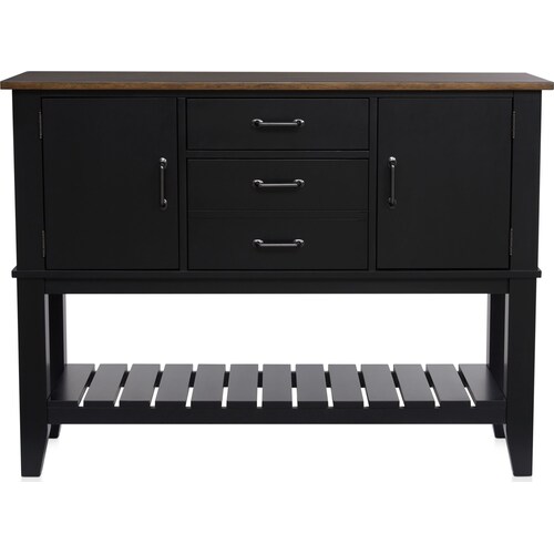 Maxwell Solid Wood Server with USB Charging - Blac