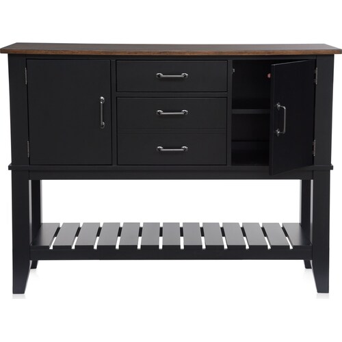 Maxwell Solid Wood Server with USB Charging - Blac