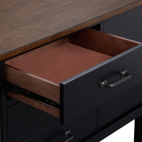 Maxwell Solid Wood Server with USB Charging - Blac