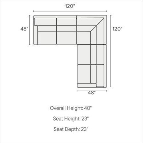 Winston Foam Comfort 3-Piece Sectional - Mason Porcelai 3 Winston Foam Comfort 3-Piece Sectional - Mason Porcelai