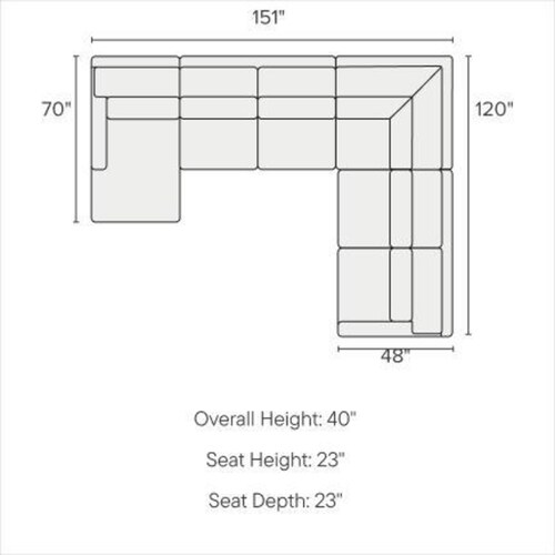 Winston Foam Comfort 4-Piece Sectional - Mason Porcelai 3 Winston Foam Comfort 4-Piece Sectional - Mason Porcelai