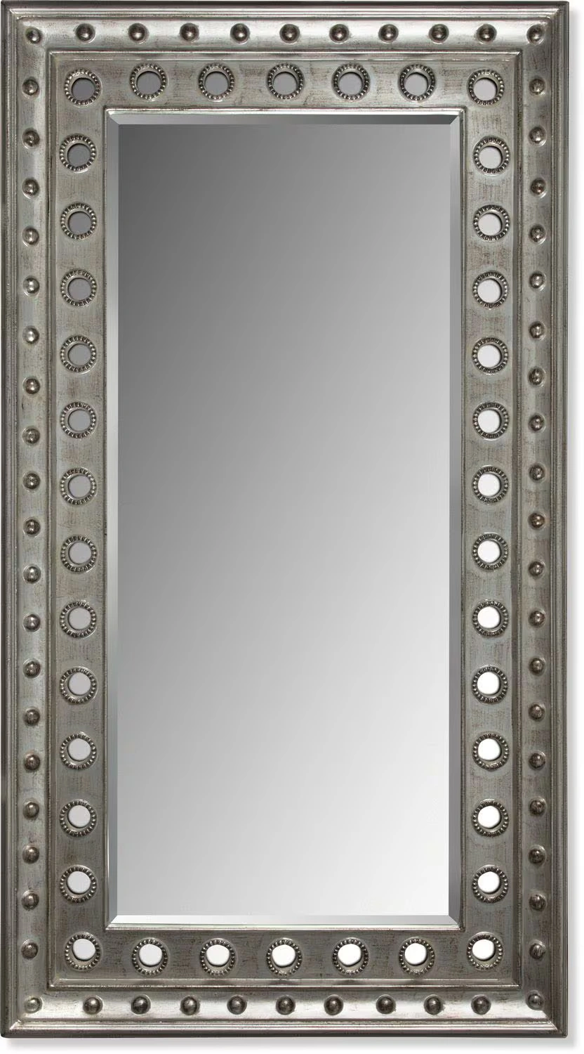 Antiqued White and Black 84 x 42 Floor Mirro