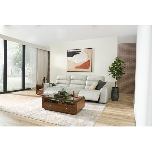 Hartley 3-Piece Dual-Power Reclining Sofa with 2 Reclining Seats - Light Gra