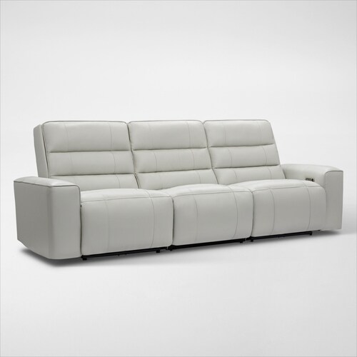 Hartley 3-Piece Dual-Power Reclining Sofa with 2 Reclining Seats - Light Gra