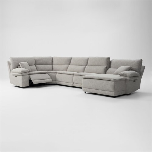 Brookdale 5-Piece Dual-Power Reclining Sectional with Right-Facing Chaise and 2 Reclining Seat