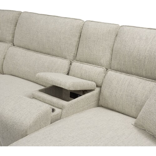 Brookdale 6-Piece Dual-Power Reclining Sectional with 3 Reclining Seats & Consol