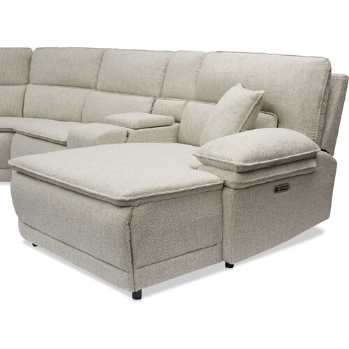 Brookdale 6-Piece Dual-Power Reclining Sectional with Right-Facing Chaise and 2 Reclining Seat