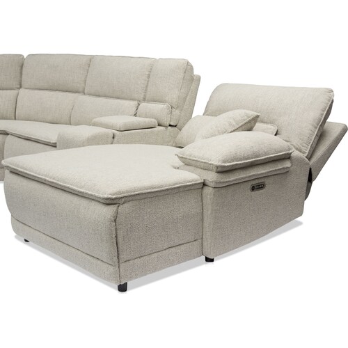 Brookdale 6-Piece Dual-Power Reclining Sectional with Right-Facing Chaise and 2 Reclining Seat