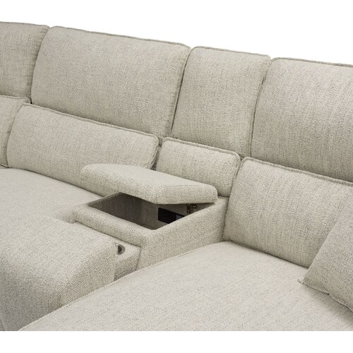 Brookdale 6-Piece Dual-Power Reclining Sectional with Right-Facing Chaise and 2 Reclining Seat
