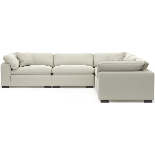 Plush Feathered Comfort 5-Piece Sectional - Anders Ivor 3 Plush Feathered Comfort 5-Piece Sectional - Anders Ivor