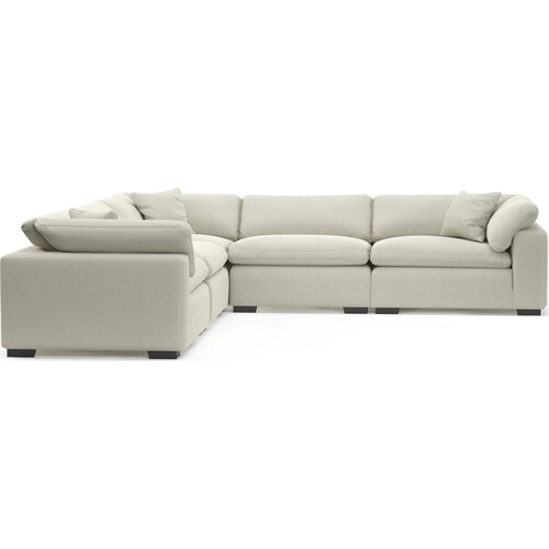 Plush Feathered Comfort 5-Piece Sectional - Anders Ivor 4 Plush Feathered Comfort 5-Piece Sectional - Anders Ivor
