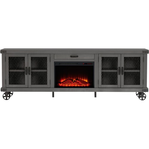 Fairmont 96 Fireplace TV Stand - Gra