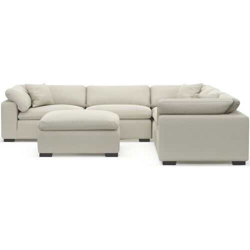Plush Feathered Comfort 5-Piece Sectional and Ottoman - Anders Ivor