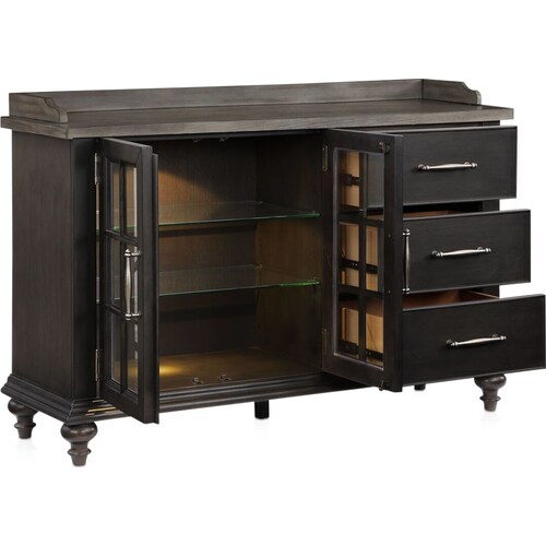 Vineyard Server with USB Charging - Blac