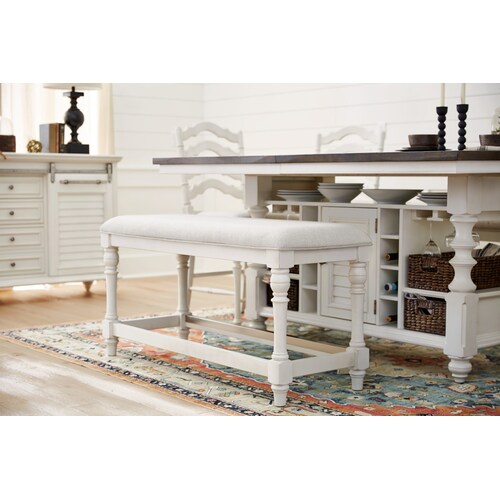 Charleston Counter-Height Bench - Whit 3 Charleston Counter-Height Bench - Whit