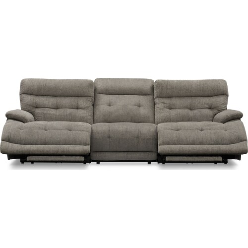 Beckett 3-Piece Dual-Power Reclining Sofa with 2 Reclining Seats - Gra