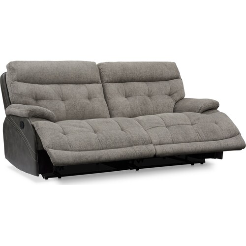 Beckett 2-Piece Manual Reclining Sofa - Gra