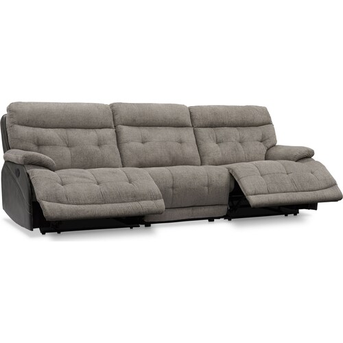Beckett 3-Piece Manual Reclining Sofa with 2 Reclining Seats - Gra