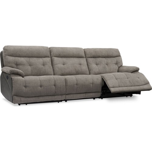 Beckett 3-Piece Manual Reclining Sofa with 2 Reclining Seats - Gra