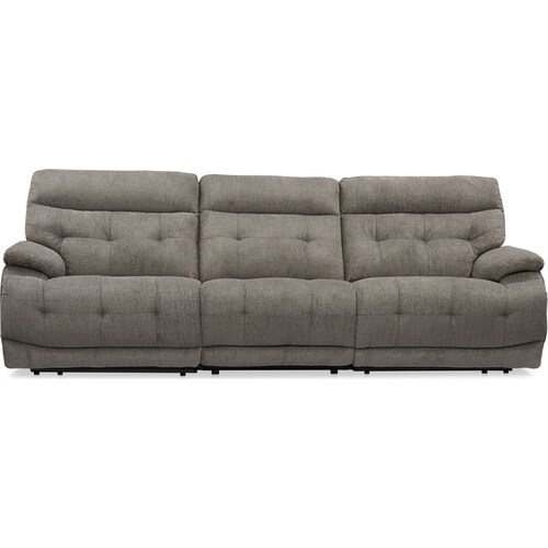 Beckett 3-Piece Manual Reclining Sofa with 2 Reclining Seats - Gra