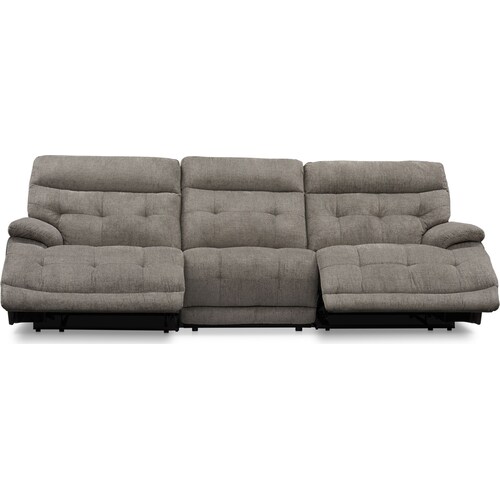 Beckett 3-Piece Manual Reclining Sofa with 2 Reclining Seats - Gra