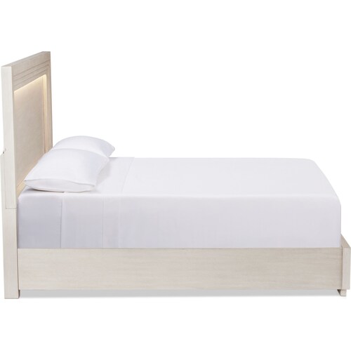Arielle Queen Panel Bed - Parchmen